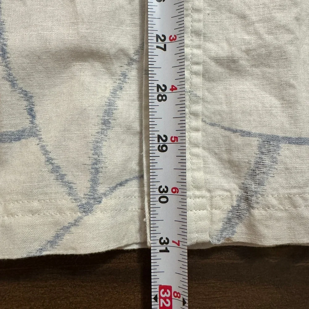 NWT Banana Republic Button Down Shirt Mens Tall Med Scales Slim Fit Linen Blend